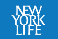 Blue New York Life Logo written in white